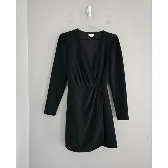 Jason Wu Black Vegan Suede Wrap Style Dress S - Picture 3 of 4